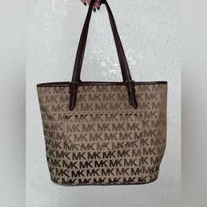 Michael Kors Tan and Brown Logo Tote